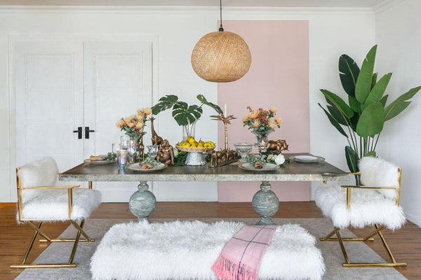 English Elm D22x14 Hand Woven Bamboo Round Chandelier Natural Boho Pendant for Dining Room B2768P496908