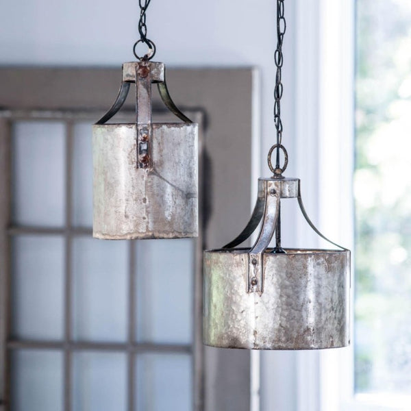 English Elm D11x15 Antique Silver Iron Chandelier Rustic Farmhouse Pendant with Weathered Galvanized Finish B2768P496914