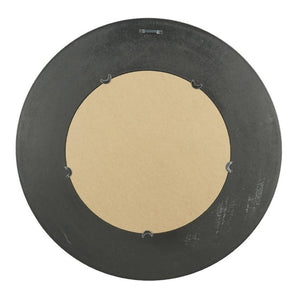English Elm D29.5 Round Wall Mirror Black Gold MDF Frame Woven Basketweave Artisan Decor B2768P496920