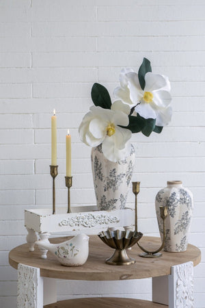 English Elm S/2 French Country Fir Wood Resin Risers Scrollwork Turned Legs Distressed Finish B2768P534880