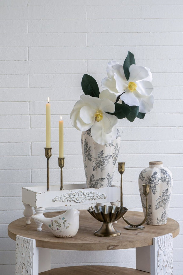 English Elm S/2 French Country Fir Wood Resin Risers Scrollwork Turned Legs Distressed Finish B2768P534880