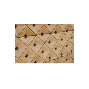 English Elm Dresser, Solid Mango Wood Hand Carved Geometric Relief Six Drawer Bohemian Bedroom B2769P516013