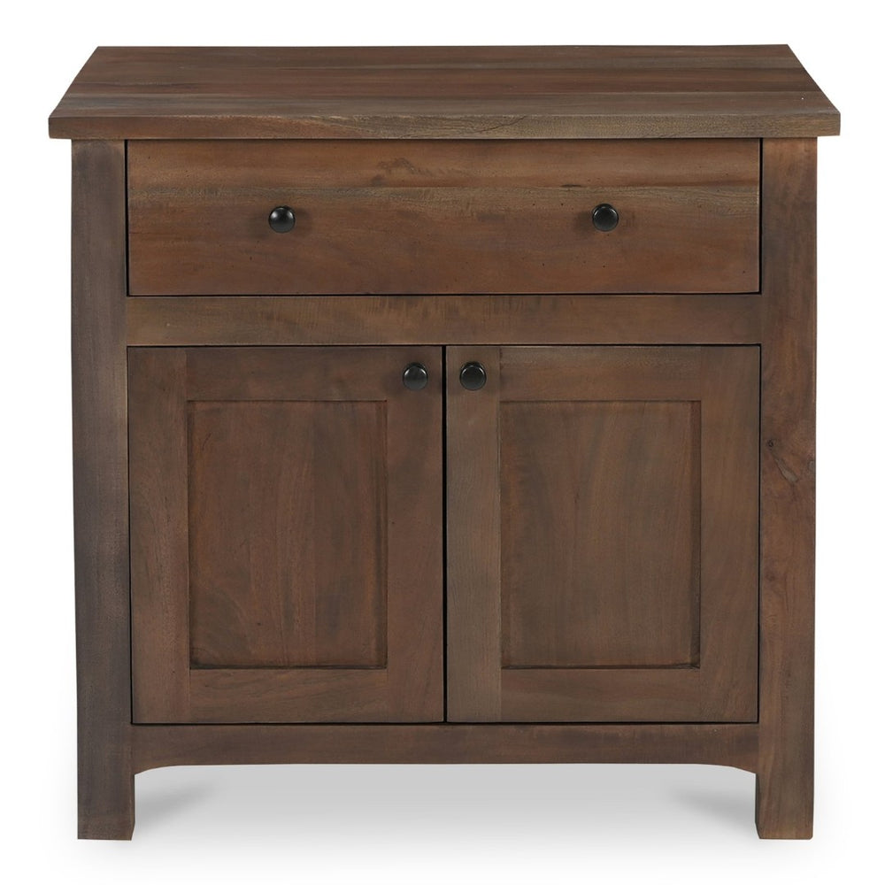 English Elm Nightstand, Reclaimed Neem Wood Wireless Charging Traditional Cabinet Farmhouse Bedroom B2769P516497