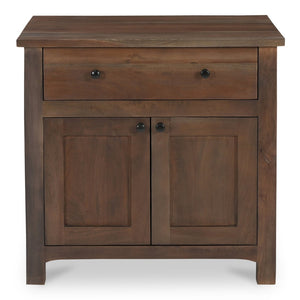 English Elm Nightstand, Reclaimed Neem Wood Wireless Charging Traditional Cabinet Farmhouse Bedroom B2769P516497