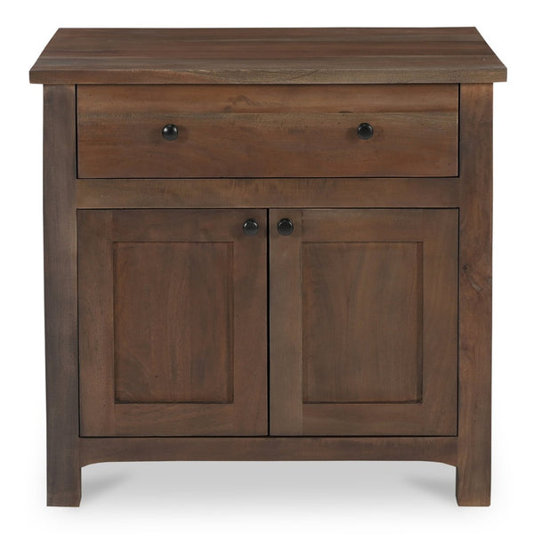 English Elm Nightstand, Reclaimed Neem Wood Wireless Charging Traditional Cabinet Farmhouse Bedroom B2769P516497