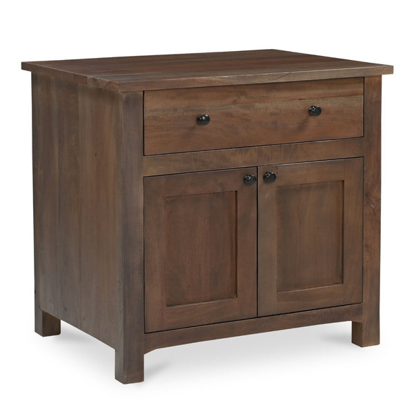 English Elm Nightstand, Reclaimed Neem Wood Wireless Charging Traditional Cabinet Farmhouse Bedroom B2769P516497