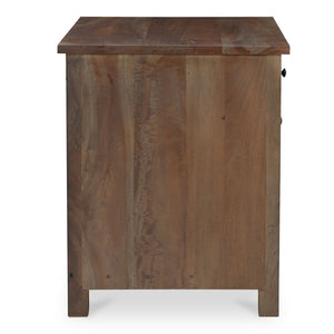 English Elm Nightstand, Reclaimed Neem Wood Wireless Charging Traditional Cabinet Farmhouse Bedroom B2769P516497