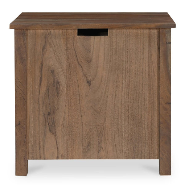 English Elm Nightstand, Reclaimed Neem Wood Wireless Charging Traditional Cabinet Farmhouse Bedroom B2769P516497