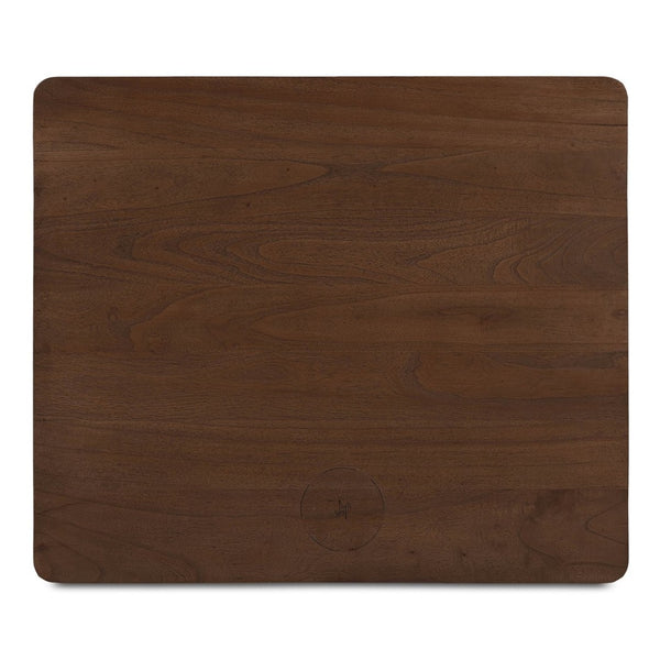 English Elm Nightstand, Solid Neem Wood Two Drawer Design with Wireless Charging for Bedroom B2769P516498