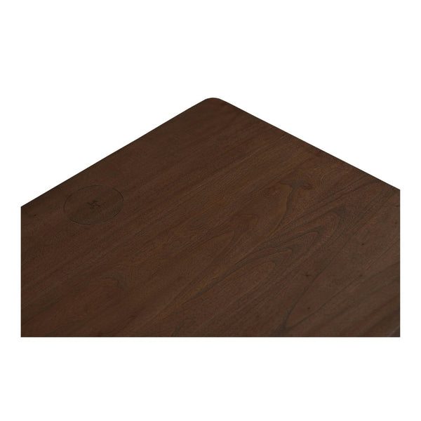 English Elm Nightstand, Solid Neem Wood Two Drawer Design with Wireless Charging for Bedroom B2769P516498