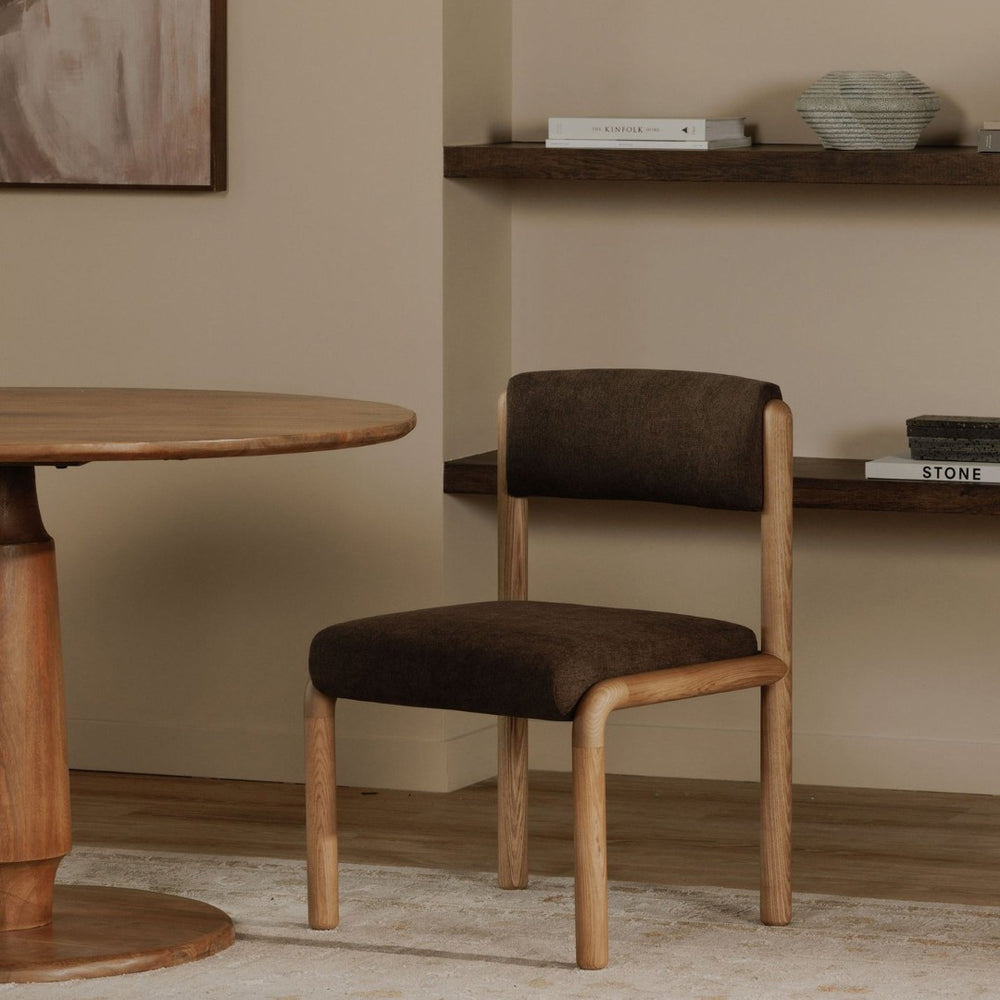English Elm Dining Chair Set of 2 Solid Ash Wood Frame with Padded Back for Modern Farmhouse Tables B2769P516509