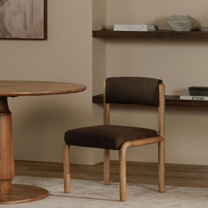 English Elm Dining Chair Set of 2 Solid Ash Wood Frame with Padded Back for Modern Farmhouse Tables B2769P516509