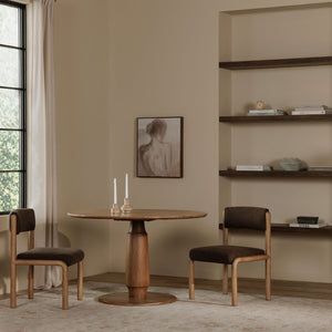 English Elm Dining Chair Set of 2 Solid Ash Wood Frame with Padded Back for Modern Farmhouse Tables B2769P516509