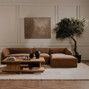 English Elm Coffee Table Solid Oak Grain Rectangular Low Profile Natural Finish Living Room Anchor B2769P516513