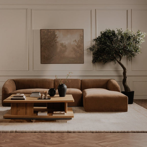 English Elm Coffee Table Solid Oak Grain Rectangular Low Profile Natural Finish Living Room Anchor B2769P516513