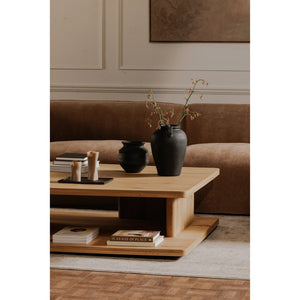 English Elm Coffee Table Solid Oak Grain Rectangular Low Profile Natural Finish Living Room Anchor B2769P516513