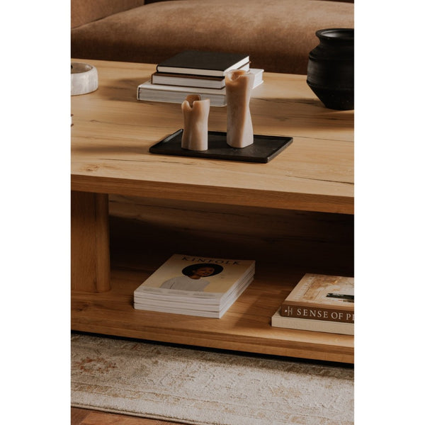 English Elm Coffee Table Solid Oak Grain Rectangular Low Profile Natural Finish Living Room Anchor B2769P516513