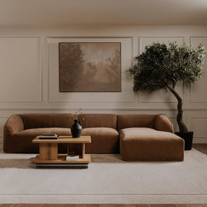 English Elm Coffee Table Solid Oak Grain Open Shelf Rustic Transitional Living Room Statement Piece B2769P516514