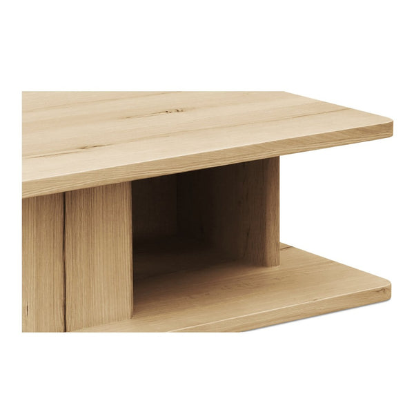 English Elm Coffee Table Solid Oak Grain Open Shelf Rustic Transitional Living Room Statement Piece B2769P516514