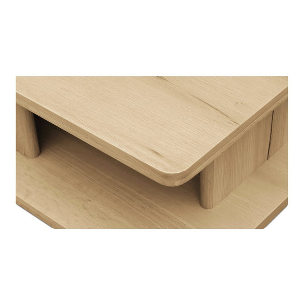 English Elm Coffee Table Solid Oak Grain Open Shelf Rustic Transitional Living Room Statement Piece B2769P516514