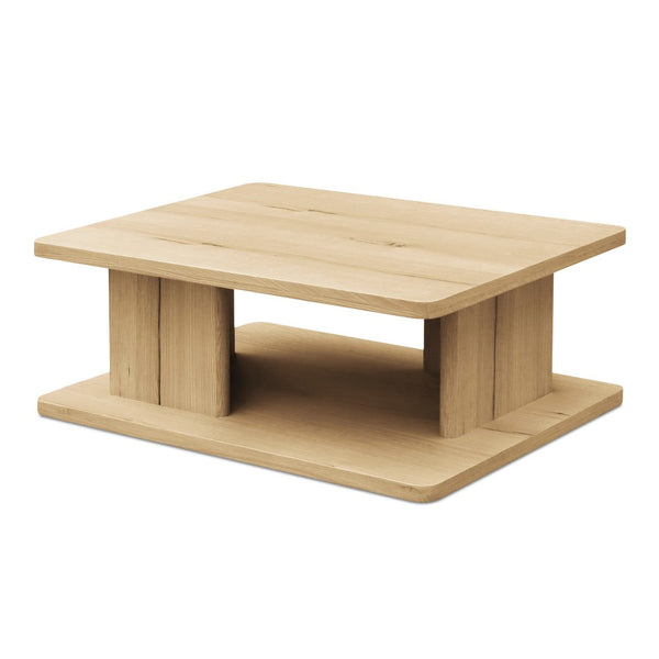 English Elm Coffee Table Solid Oak Grain Open Shelf Rustic Transitional Living Room Statement Piece B2769P516514