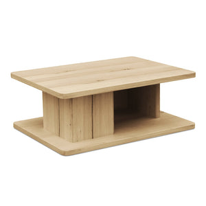 English Elm Coffee Table Solid Oak Grain Open Shelf Rustic Transitional Living Room Statement Piece B2769P516514