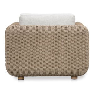 English Elm Outdoor Wicker Accent Chair with Uv Resistant Cushions and Aluminum Frame for Patio B2769P516519