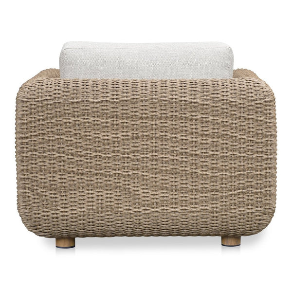 English Elm Outdoor Wicker Accent Chair with Uv Resistant Cushions and Aluminum Frame for Patio B2769P516519
