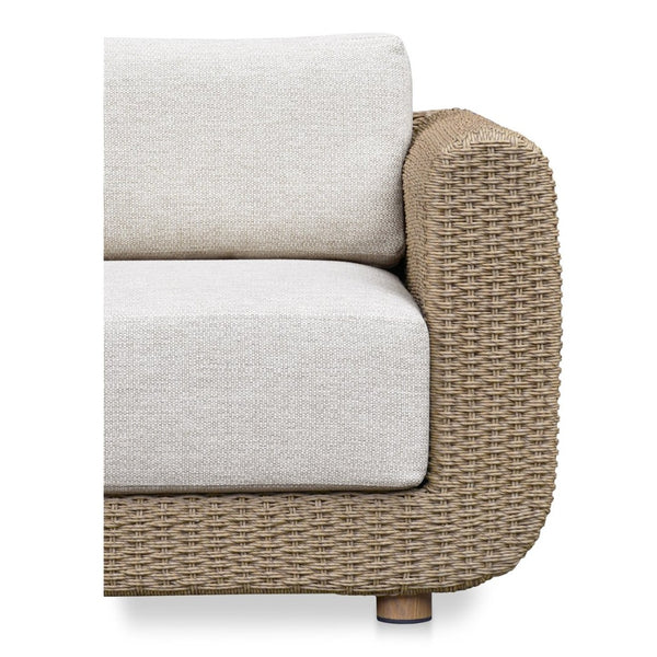 English Elm Outdoor Wicker Accent Chair with Uv Resistant Cushions and Aluminum Frame for Patio B2769P516519