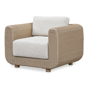English Elm Outdoor Wicker Accent Chair with Uv Resistant Cushions and Aluminum Frame for Patio B2769P516519