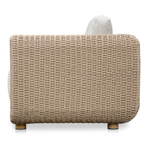 English Elm Outdoor Wicker Accent Chair with Uv Resistant Cushions and Aluminum Frame for Patio B2769P516519