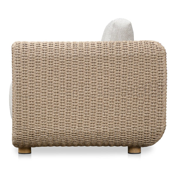 English Elm Outdoor Wicker Accent Chair with Uv Resistant Cushions and Aluminum Frame for Patio B2769P516519
