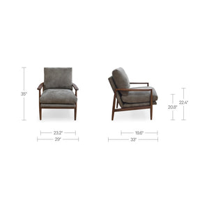 English Elm Occasional Leather Accent Chair Solid Walnut Frame Mid-century Sculptural Lounge Seat B2769P516523