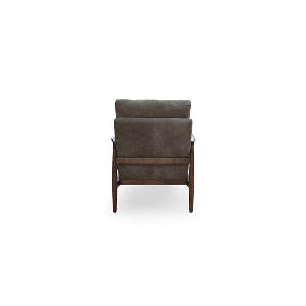 English Elm Occasional Leather Accent Chair Solid Walnut Frame Mid-century Sculptural Lounge Seat B2769P516523