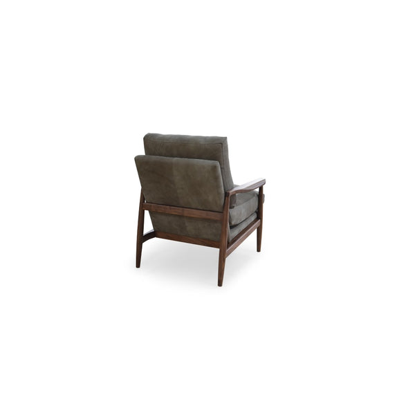 English Elm Occasional Leather Accent Chair Solid Walnut Frame Mid-century Sculptural Lounge Seat B2769P516523