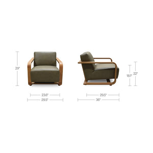English Elm Occasional Lounge Chair Solid Oak Frame Top Grain Leather Wide Seat Living Room B2769P516525
