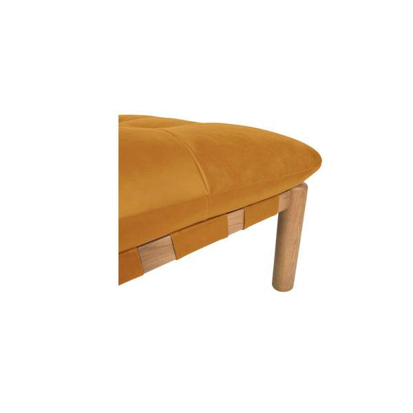 English Elm Ottoman, Solid Oak Legs Top Grain Leather Tufted Square Living Room Focal Piece Tan B2769P516527