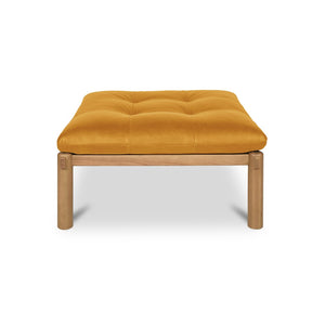 English Elm Ottoman, Solid Oak Legs Top Grain Leather Tufted Square Living Room Focal Piece Tan B2769P516527