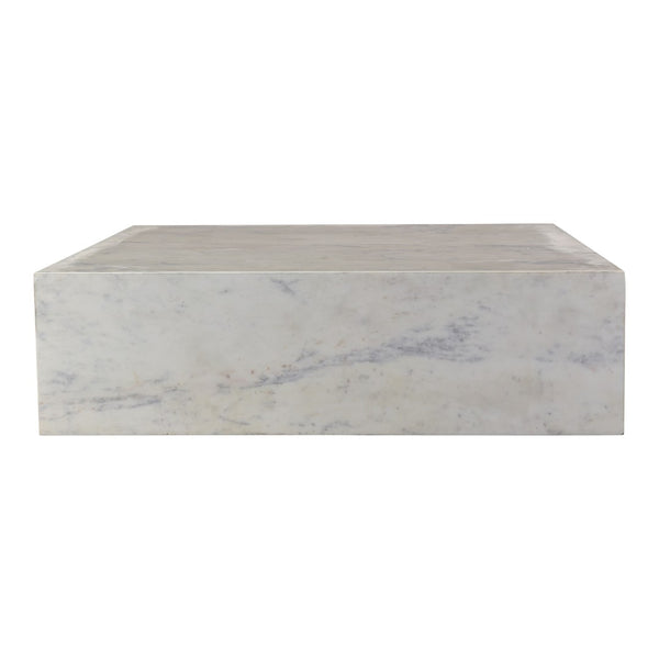 English Elm Coffee Table Square White Marble Top Low Profile Living Room Centerpiece B2769P516528