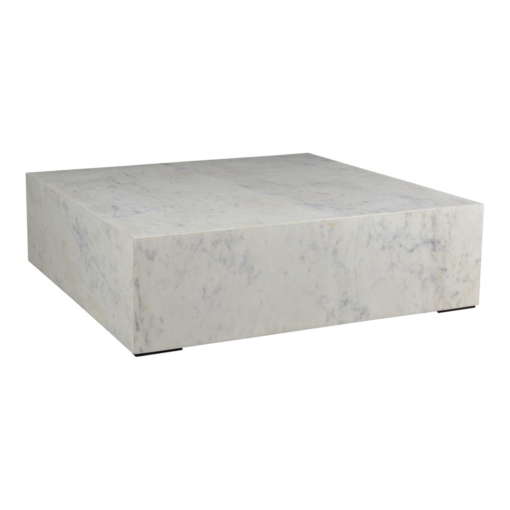 English Elm Coffee Table Square White Marble Top Low Profile Living Room Centerpiece B2769P516528