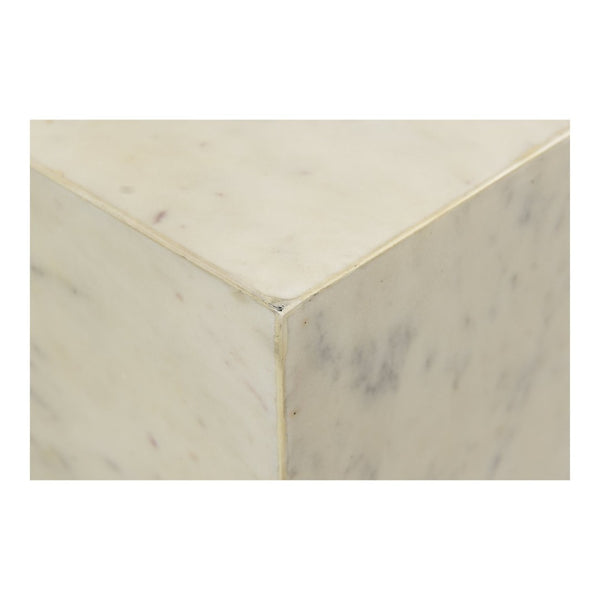 English Elm Coffee Table Square White Marble Top Low Profile Living Room Centerpiece B2769P516528