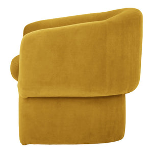 English Elm Accent Chair with Curved Velvet Upholstery and Pine Frame for Modern Living Rooms B2769P516543