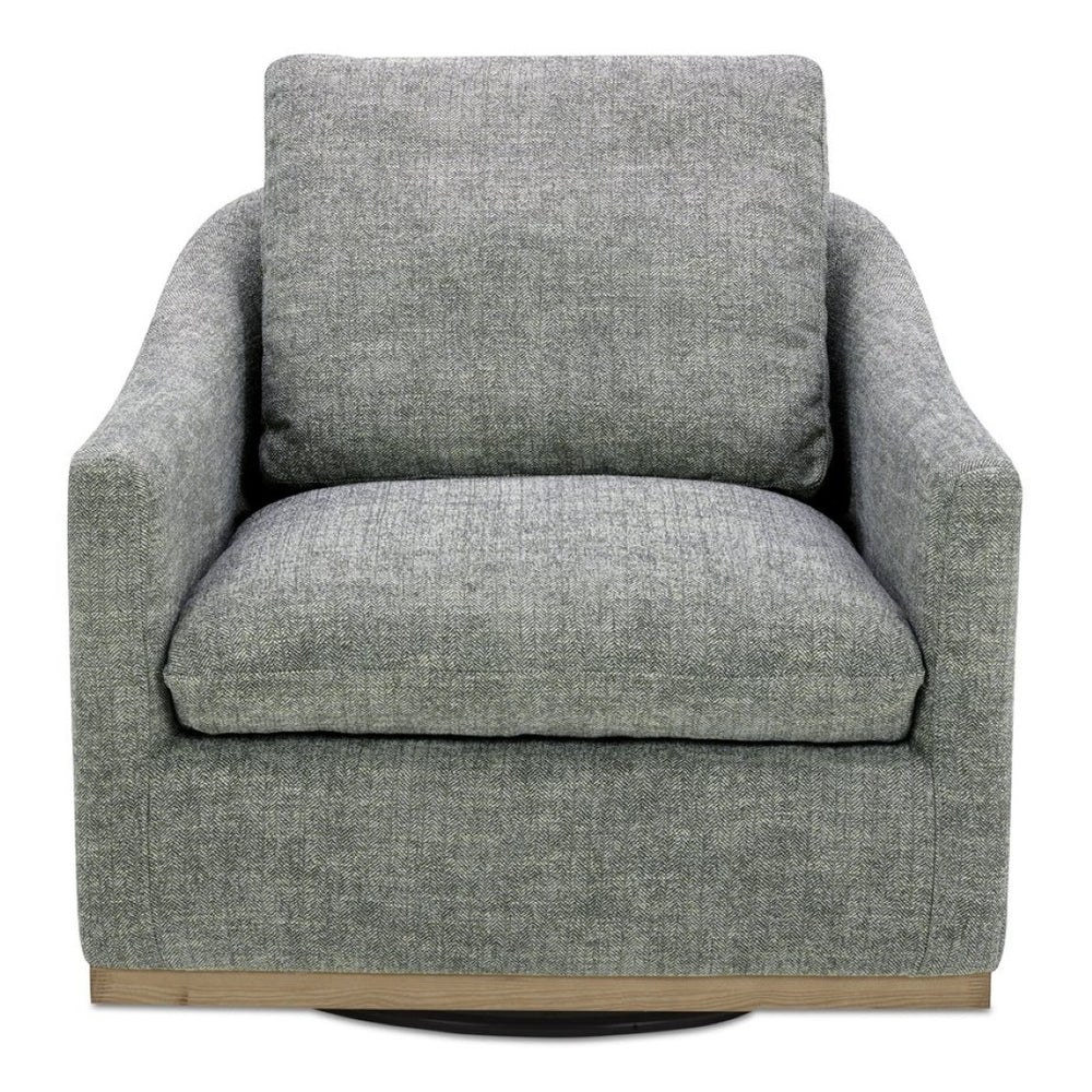 English Elm Swivel Barrel Back Accent Chair with High-density Foam and Rubberwood Base for Living Rooms B2769P516545