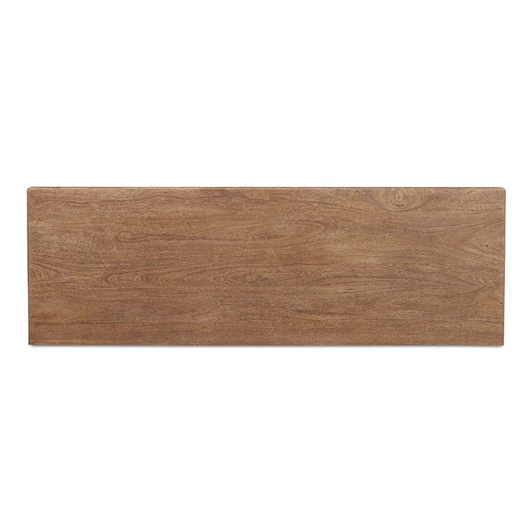 English Elm Dresser, Six Drawer Solid Acacia Wood with Hammered Iron Frame for Traditional Bedroom B2769P516546