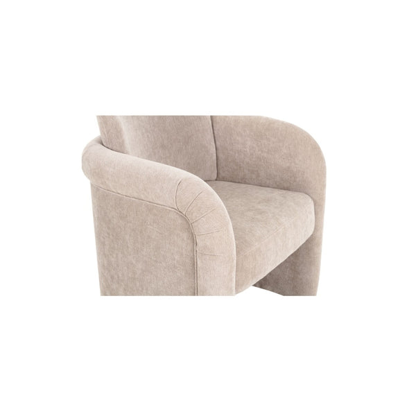 English Elm Dining Chair with English Roll Back and Pleated Polyester Upholstery for Formal Rooms B2769P516549