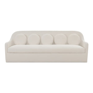 English Elm Rialto Curved Back Sofa with Round Toss Cushions in White Performance Fabric B2769P516551