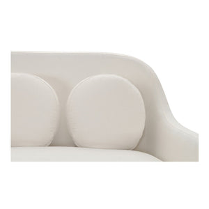 English Elm Rialto Curved Back Sofa with Round Toss Cushions in White Performance Fabric B2769P516551