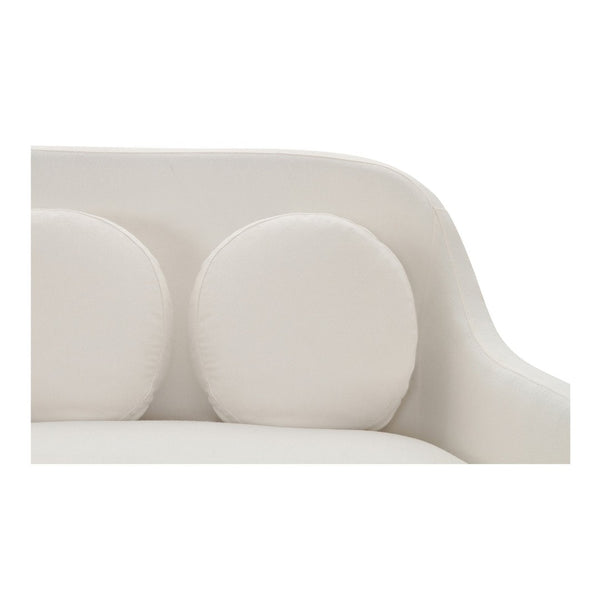 English Elm Rialto Curved Back Sofa with Round Toss Cushions in White Performance Fabric B2769P516551