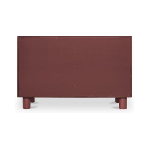English Elm Dresser, Six Drawer Rubberwood Build with Sculptural Legs and Open Shelf Modern Bedroom B2769P516557