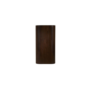 English Elm Bookcase, Curved Mahogany Four Shelf Display Unit Warm Brown Wood Grain Living Room B2769P516566